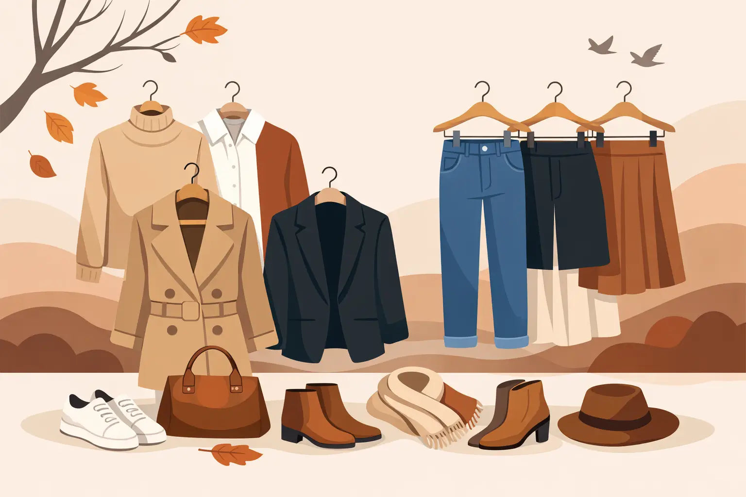 Capsule Wardrobe Beispiel Herbst mit 12 Teilen