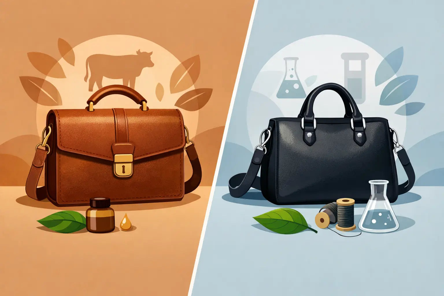 Ledertasche versus Kunstledertasche: Was passt?