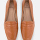 Cipó Beige Leder-Loafer mit eckiger Spitze – Flach