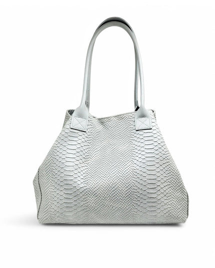 ZEEN | LOLA Schultertasche | Python-Prägung | Grau