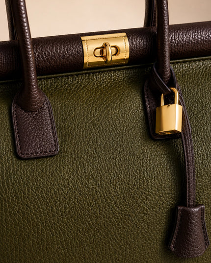 ZEEN | NORA Khaki | Dollaro-Ledertasche | Made in Italy