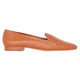 Cipó Beige Leder-Loafer mit eckiger Spitze – Flach