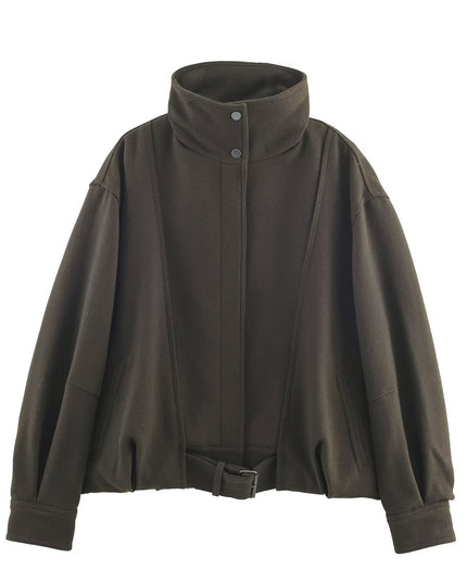 BYMANYC® New York | Jacke SOHO Belted High Collar | Army Green