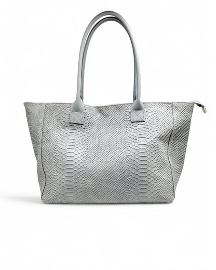 ZEEN | LOLA Schultertasche | Python-Prägung | Grau