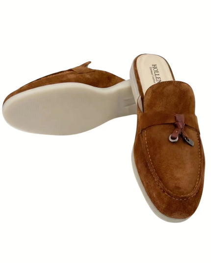 HOLLERT | Loafer aus Kalbsveloursleder mit Tassel-Detail | Whisky Braun | Herren
