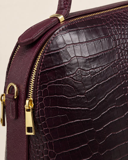 ZEEN | NOA Burgundy | Crocco-Ledertasche | Made in Italy