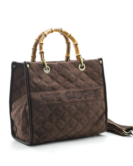 Vimoda Paris | RIVE GAUCHE gesteppte Handtasche mit Bambusgriffen | Multicolor