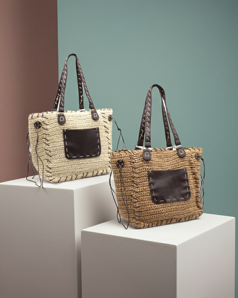 Kontrastierende geflochtene Shopper