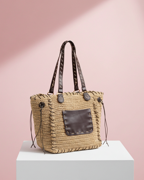 Kontrastierende geflochtene Shopper