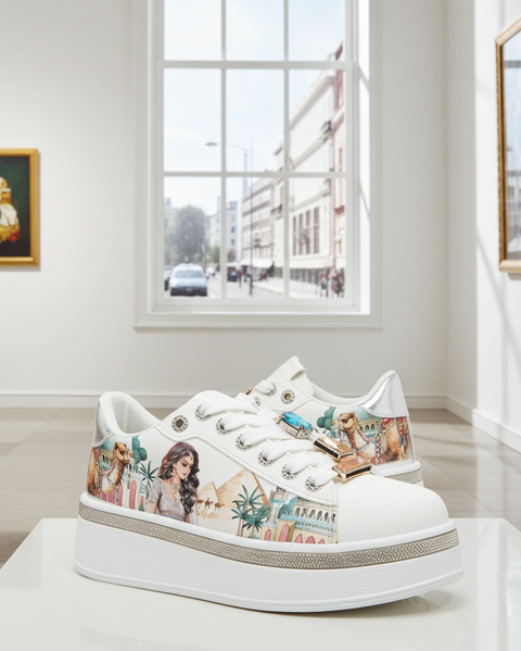 Plateau-Sneaker mit Strass – Queen Cleopatra