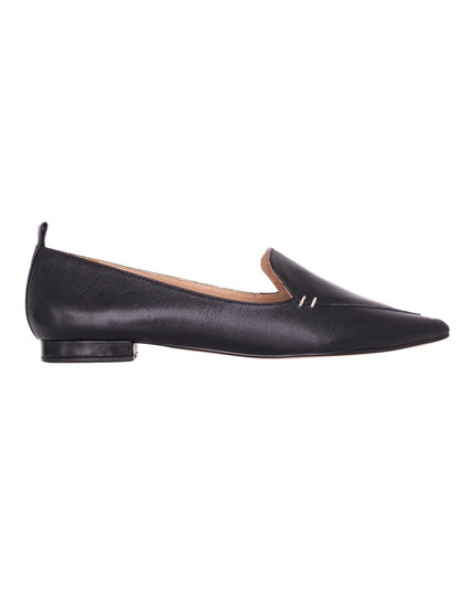 Black Leather Ballerinas Butia – Women’s Pointed-Toe Flat Shoes-0