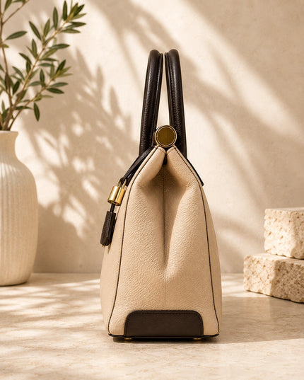 ZEEN | NORA Creme | Dollaro-Ledertasche | Made in Italy