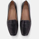 Cipó Beige Leder-Loafer mit eckiger Spitze – Flach