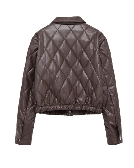 Steppjacke SOHO BROWN LEATHER BOMBER