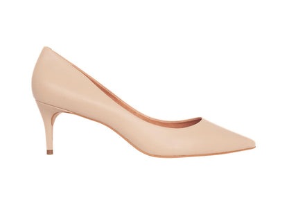 Tenate Beige Leather Pumps – 6cm Medium Block Heel