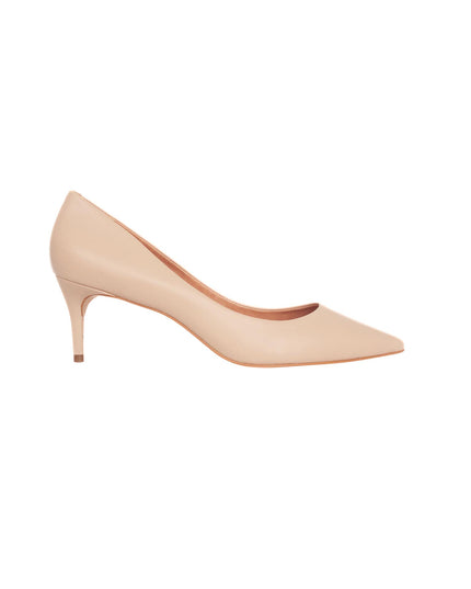 Tenate Beige Leather Pumps – 6cm Medium Block Heel