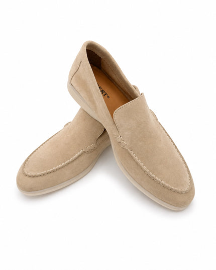 HOLLERT | Herren Loafer aus Kalbsveloursleder | Beige