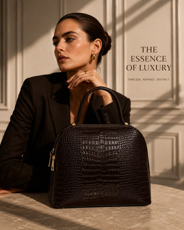 ZEEN | NOA Brown | Crocco-Ledertasche | Made in Italy
