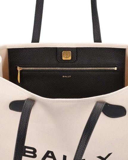 BALLY TOTE BAG "BAR KEEP ON" | White