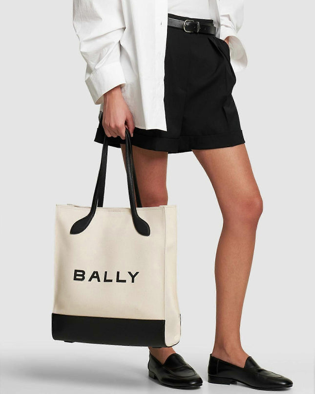 BALLY TOTE BAG "BAR KEEP ON" | White