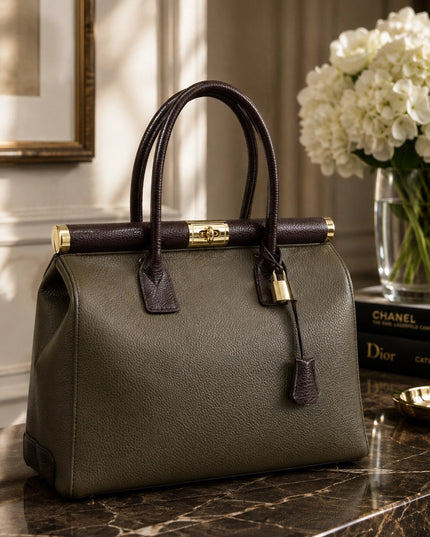 ZEEN | NORA Taupe | Dollaro-Ledertasche | Made in Italy