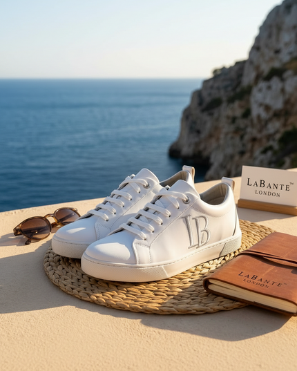 LaBante London White Apple Leather Sneakers