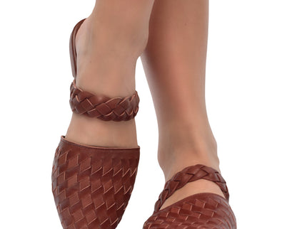 Sea Escape Woven Leather Slide Sandals-5