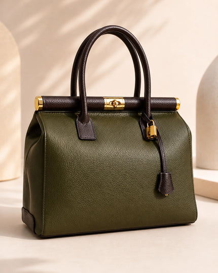 ZEEN | NORA Khaki | Dollaro-Ledertasche | Made in Italy