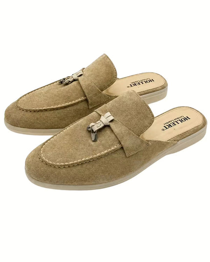 HOLLERT | Loafer aus Kalbsveloursleder mit Tassel-Detail | Beige | Herren