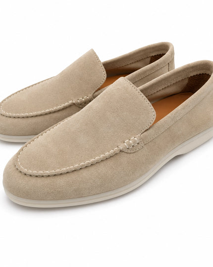 HOLLERT | Herren Loafer aus Kalbsveloursleder | Beige