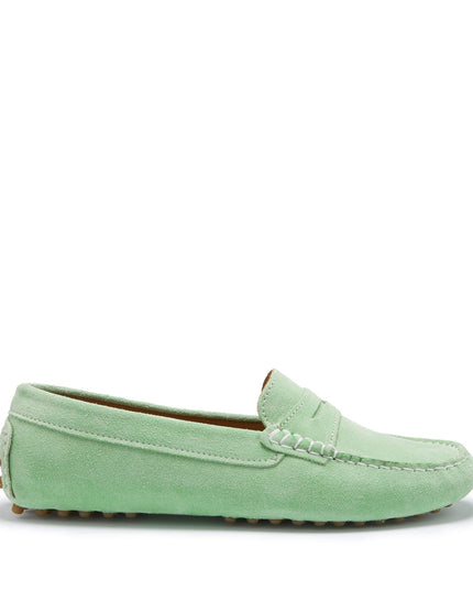 Penny Driving Loafers – Lagoon Green Wildleder