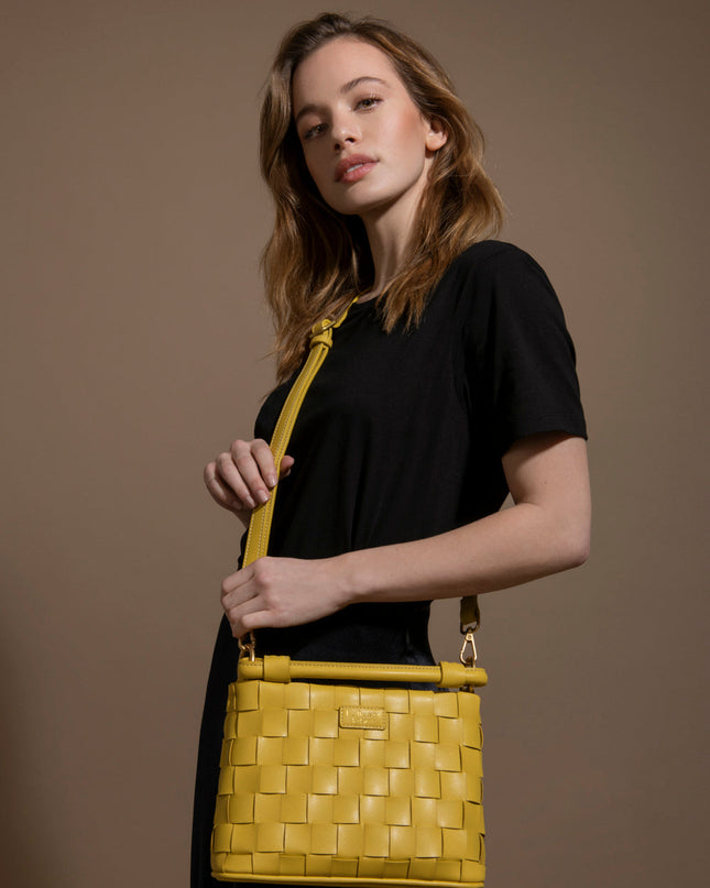 Bella Mustard Vegan Mini Crossbody Bag-1