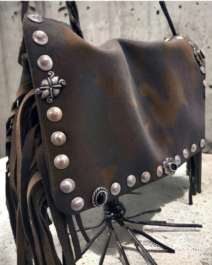 Yaya große Wildledertasche in Camouflage - ModeEcho