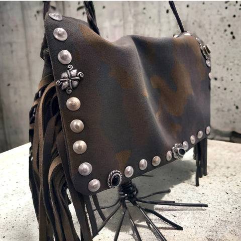 Yaya große Wildledertasche in Camouflage - ModeEcho