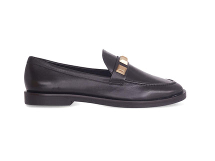 Caetê Kalbsleder-Loafer Schwarz/Beige