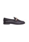 Caetê Kalbsleder-Loafer Schwarz/Beige