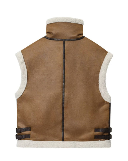 BYMANYC ® New York | Faux Shearling Leather Vest | Dark Brown
