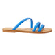 Cacau Kalbsleder-Sandalen Blau – Drei-Riemen-Slide
