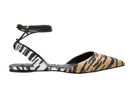 Palmito Animal Print Calf Leather Flat Sandals – Pointed Toe