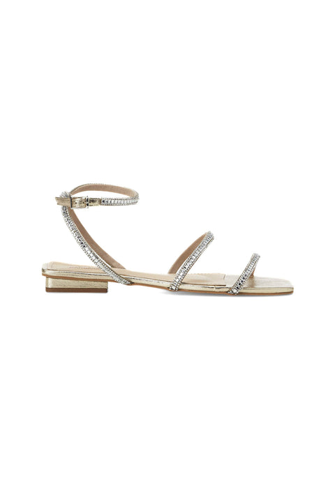 Aroeira Gold Leder-Sandalen – Kristallriemen