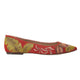 Red Suede Embroidered Ballerinas – Elegant Women’s Flat Shoes-0