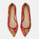 Red Suede Embroidered Ballerinas – Elegant Women’s Flat Shoes-1