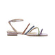 Arca Leder-Sandalen – Kristallriemen Flach Lila | Mangará Atelier