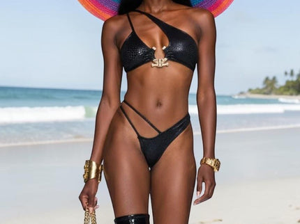 Damen Bikini BROOKLYN Snake Print Black