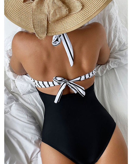Damen Einteiler Badeanzug MIAMI Striped Halter