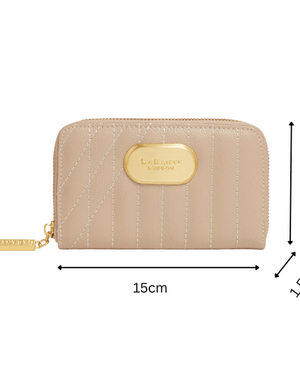 LaBante London | Kenia Vegan Zip-Around Wallet | Beige