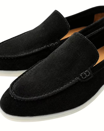 HOLLERT | Herren Loafer aus Kalbsveloursleder | Schwarz
