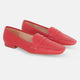 Cipó Beige Leder-Loafer mit eckiger Spitze – Flach