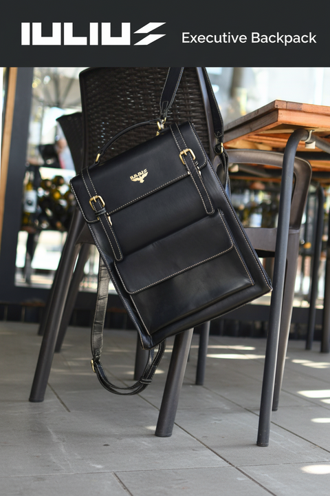 Mochila Ejecutiva de Cuero para Portátiles 15,6” – Estilo Business – IULIUS-1