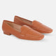 Cipó Beige Leder-Loafer mit eckiger Spitze – Flach
